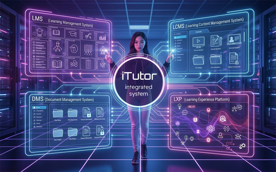 Integrace LMS, LCMS, DMS a LXP v jednom systému